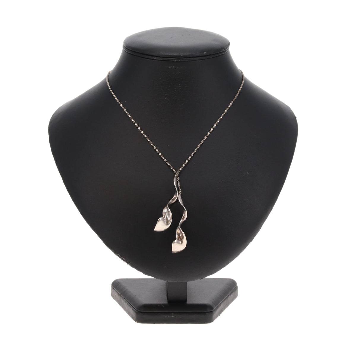 Tiffany & Co Double Orchid Frank Gehry Pendant Necklace Sterling Silver