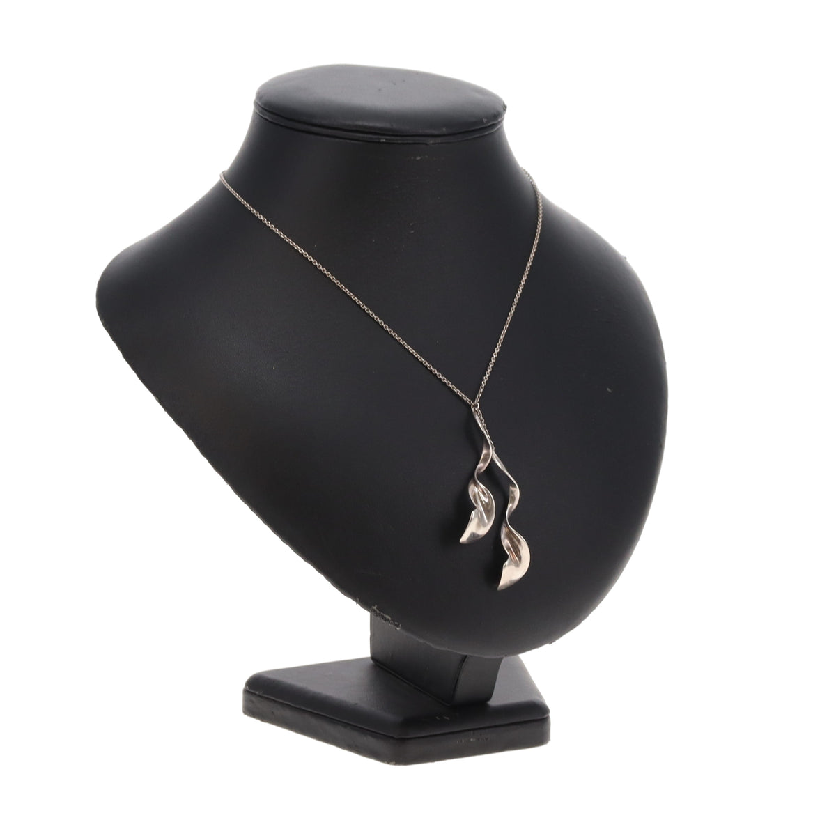 Tiffany & Co Double Orchid Frank Gehry Pendant Necklace Sterling Silver