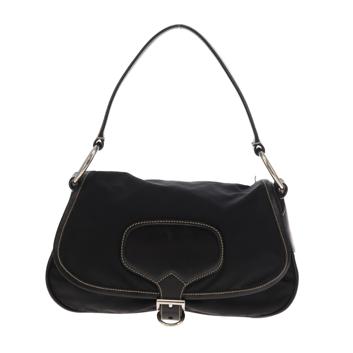 Prada Black Nylon Buckle Bag Vintage