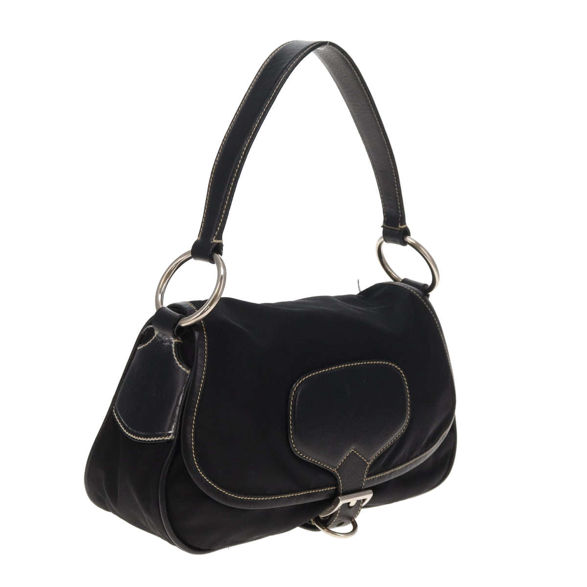 Prada Black Nylon Buckle Bag Vintage