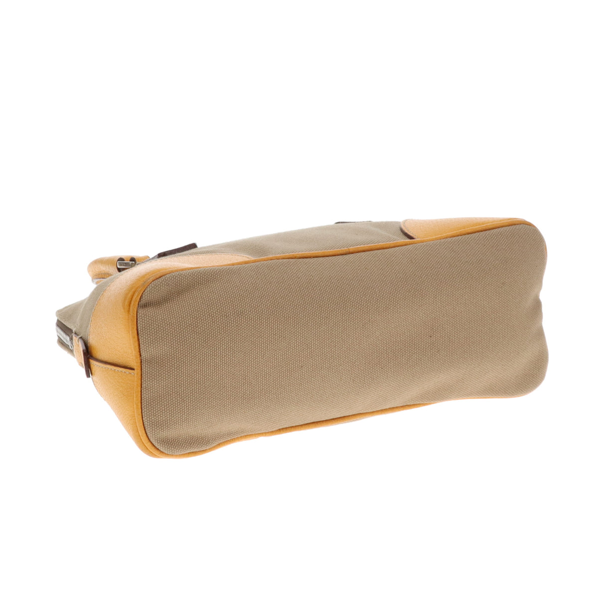 Prada Canvas Dome Bag With Yellow Leather Trims Small