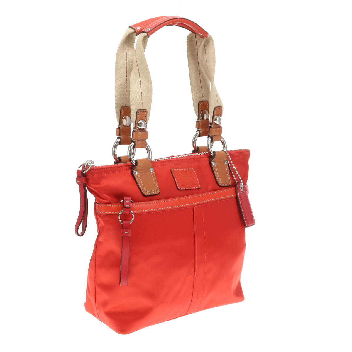 Coach Hampton Small Red Nylon Tote