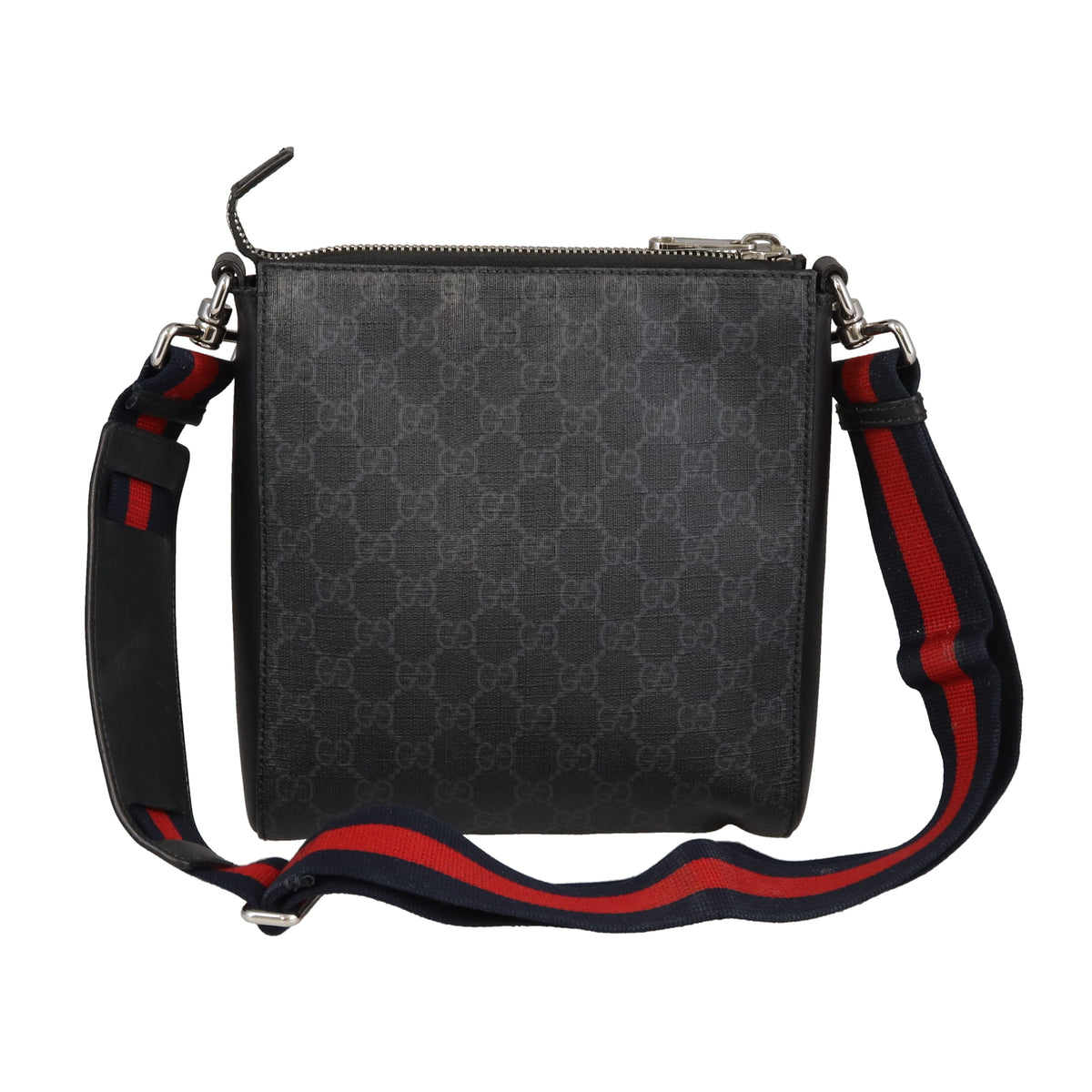Gucci Messenger Charcoal GG Supreme and Web Strap