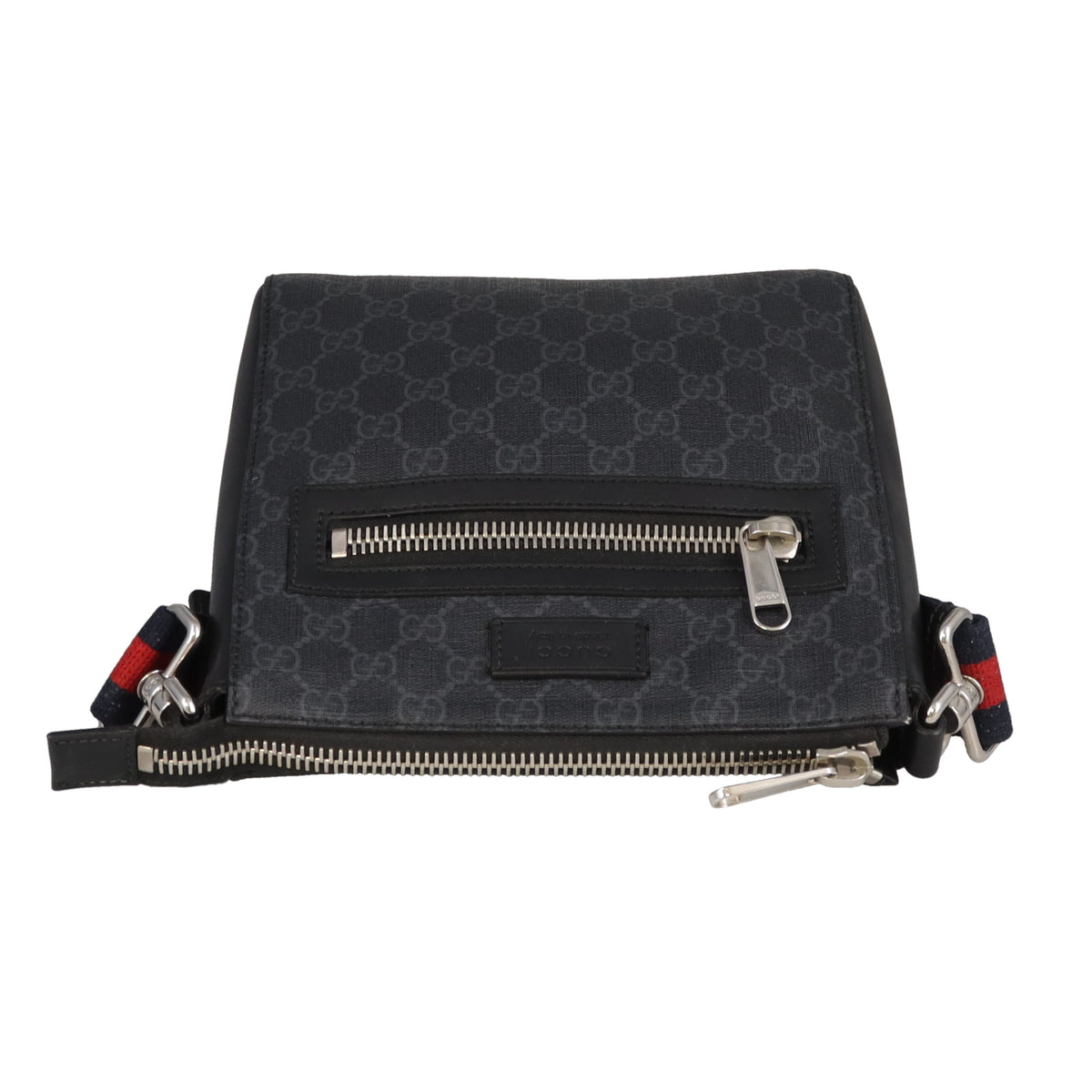 Gucci Messenger Charcoal GG Supreme and Web Strap