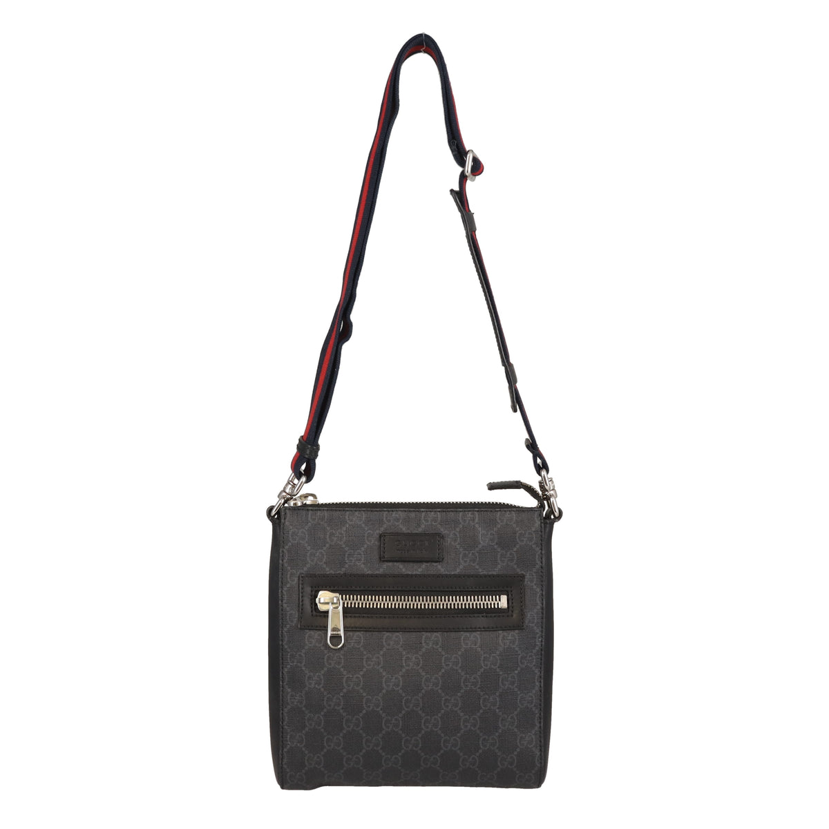 Gucci Messenger Charcoal GG Supreme and Web Strap
