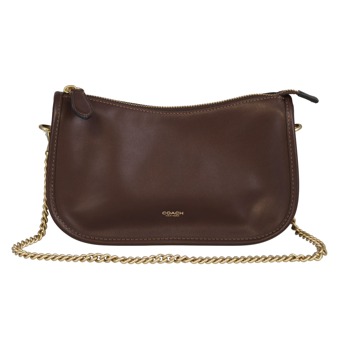 Coach Waverly Bag Brown Leather GHW