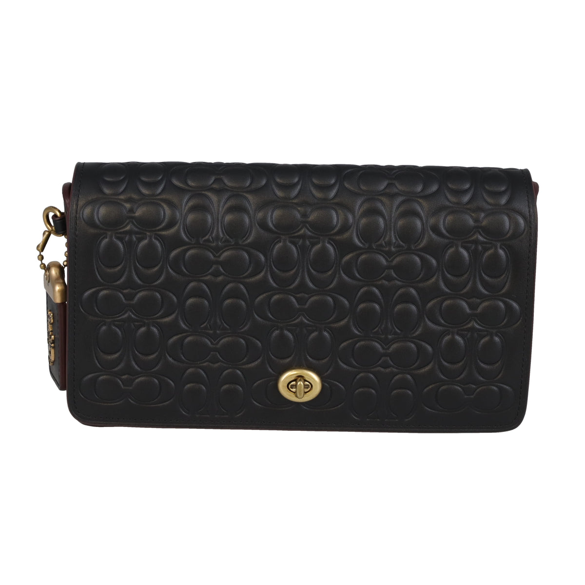 Coach Dinky Signature Embossed Leather Black