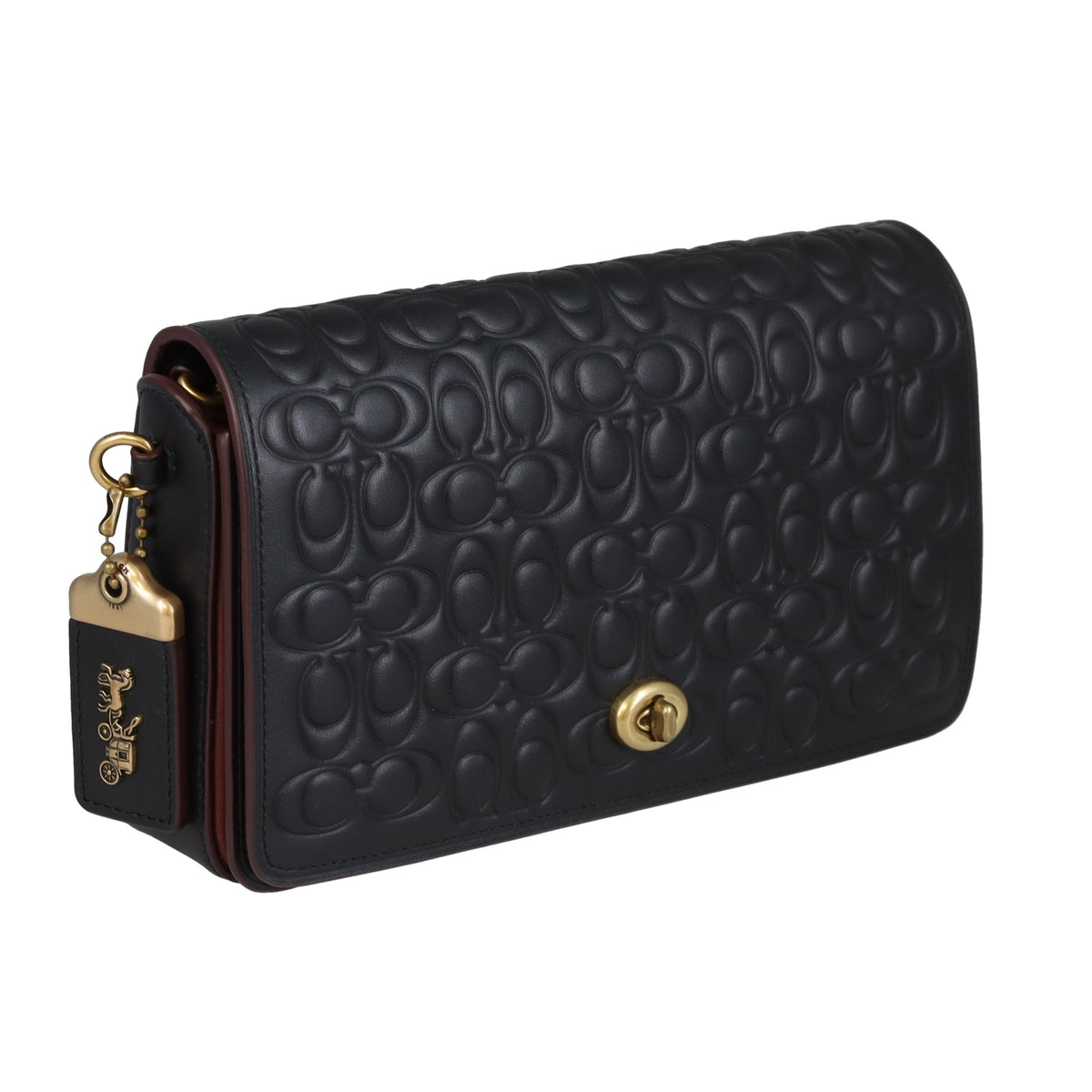 Coach Dinky Signature Embossed Leather Black