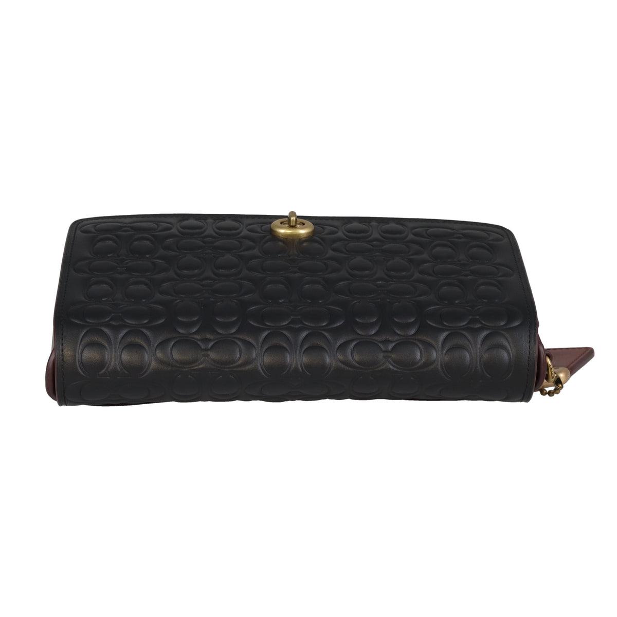 Coach Dinky Signature Embossed Leather Black