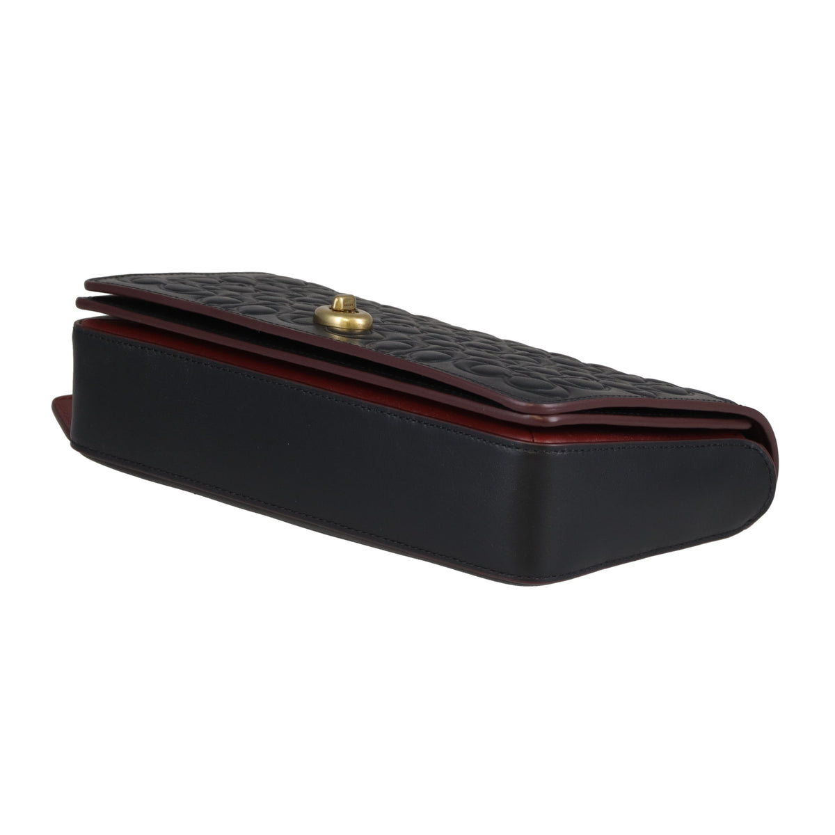 Coach Dinky Signature Embossed Leather Black