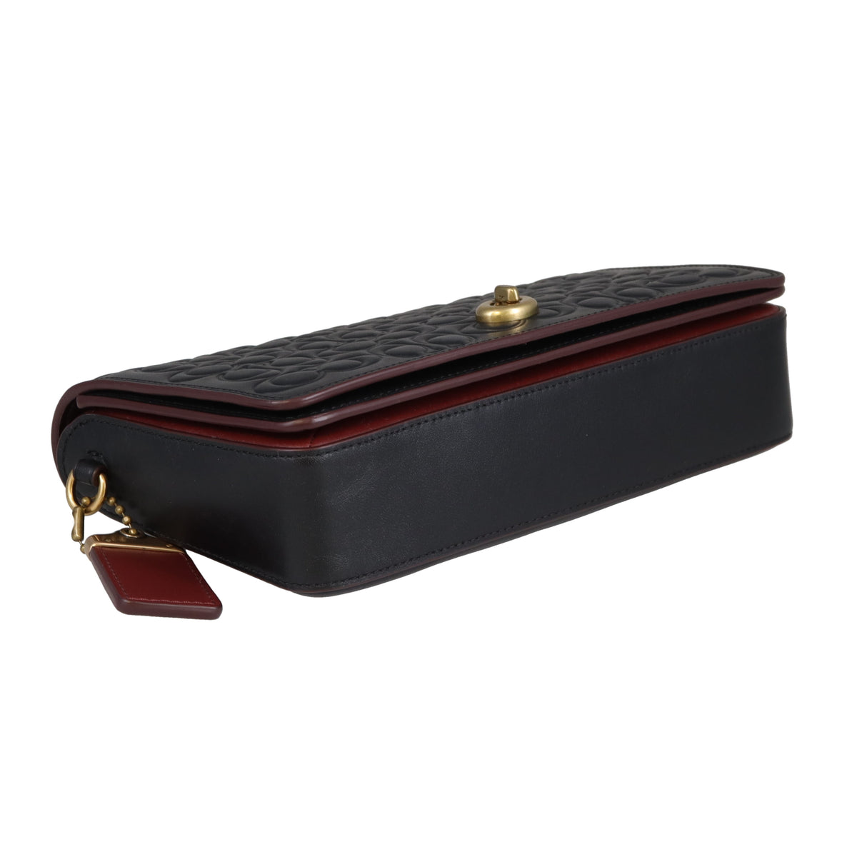 Coach Dinky Signature Embossed Leather Black
