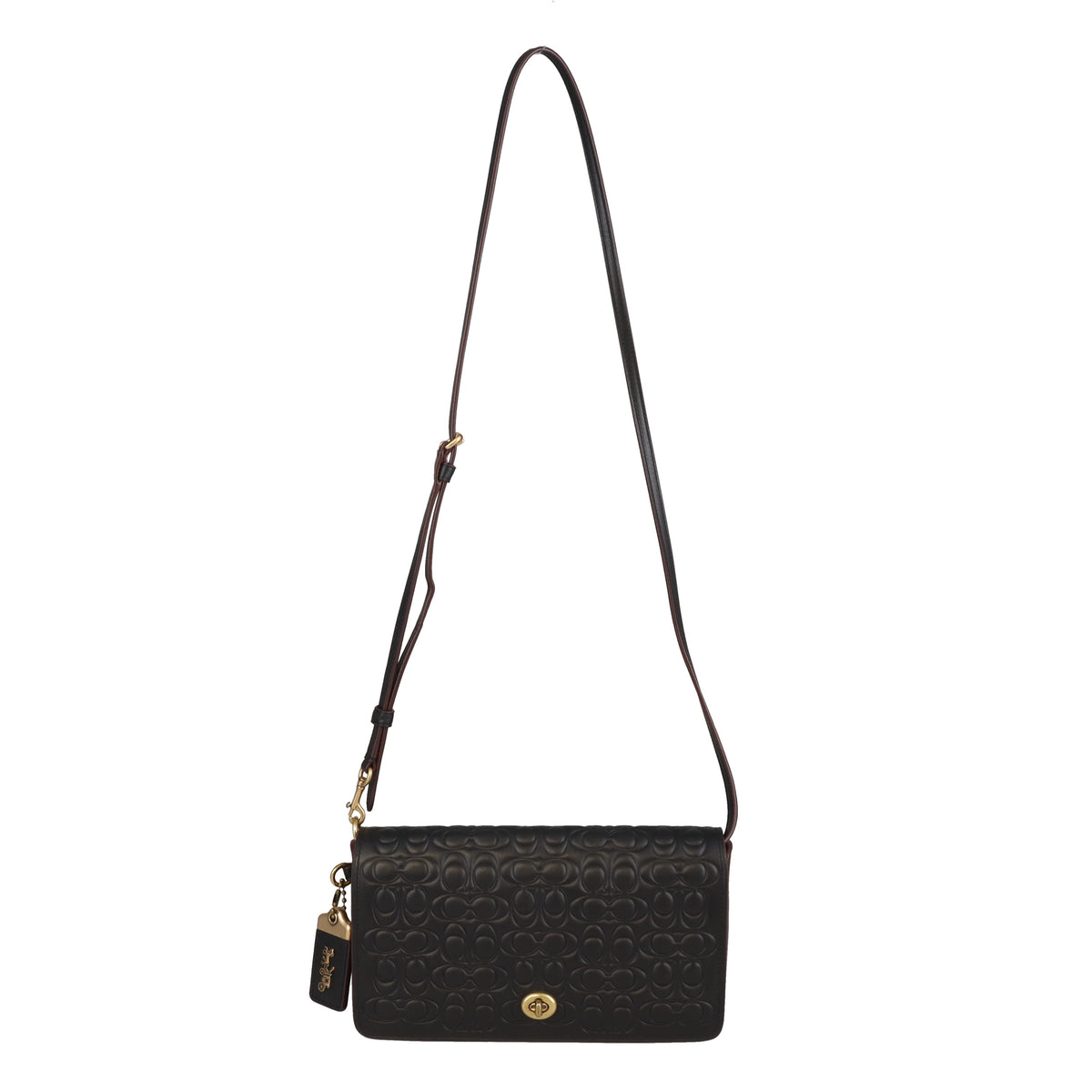 Coach Dinky Signature Embossed Leather Black