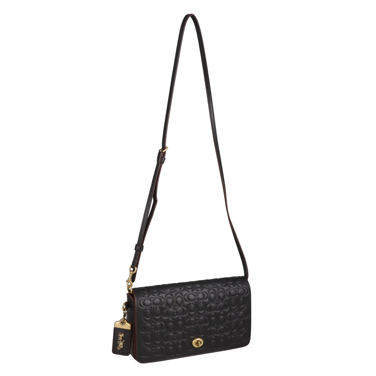 Coach Dinky Signature Embossed Leather Black