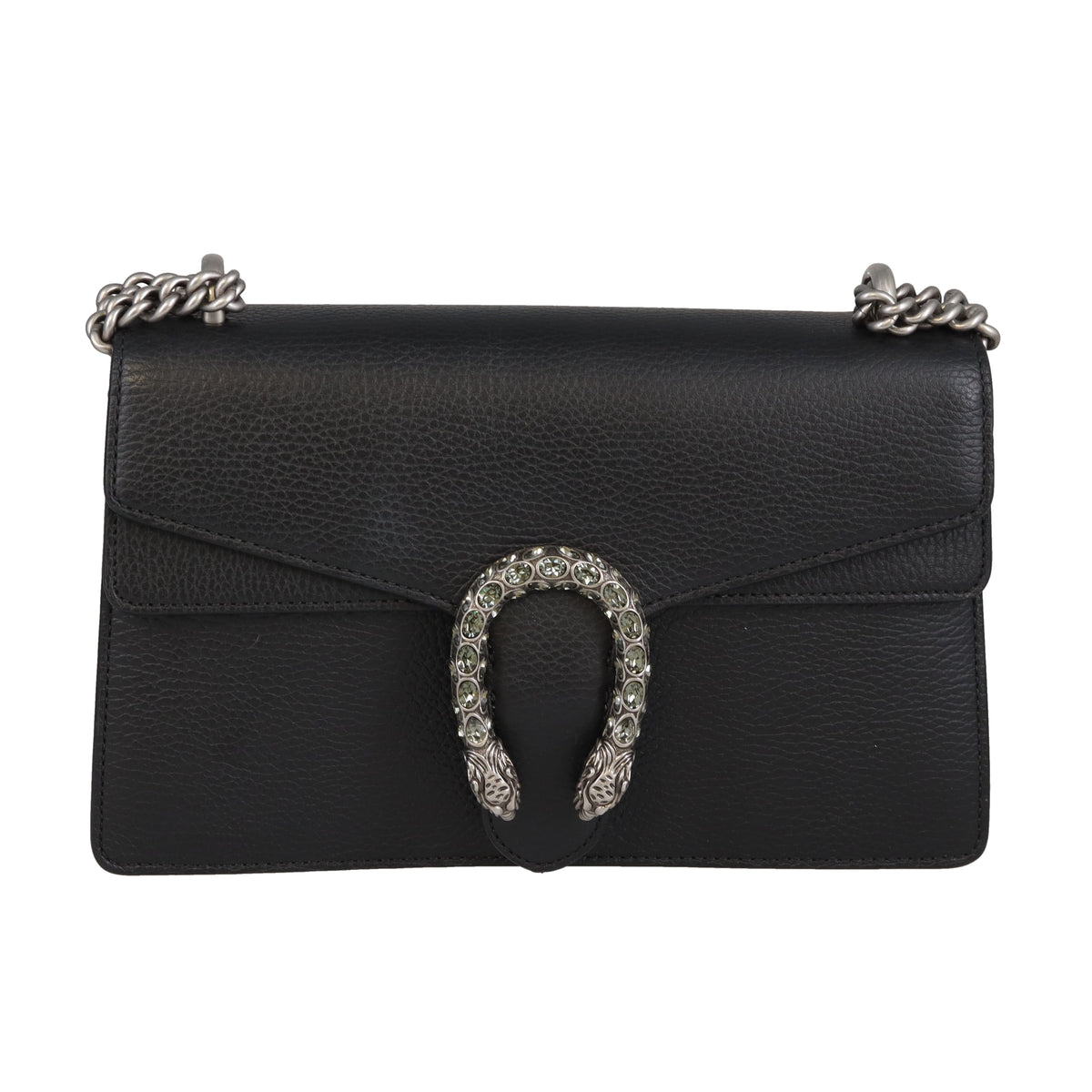 Gucci Dionysus Black Leather Crystal Closure
