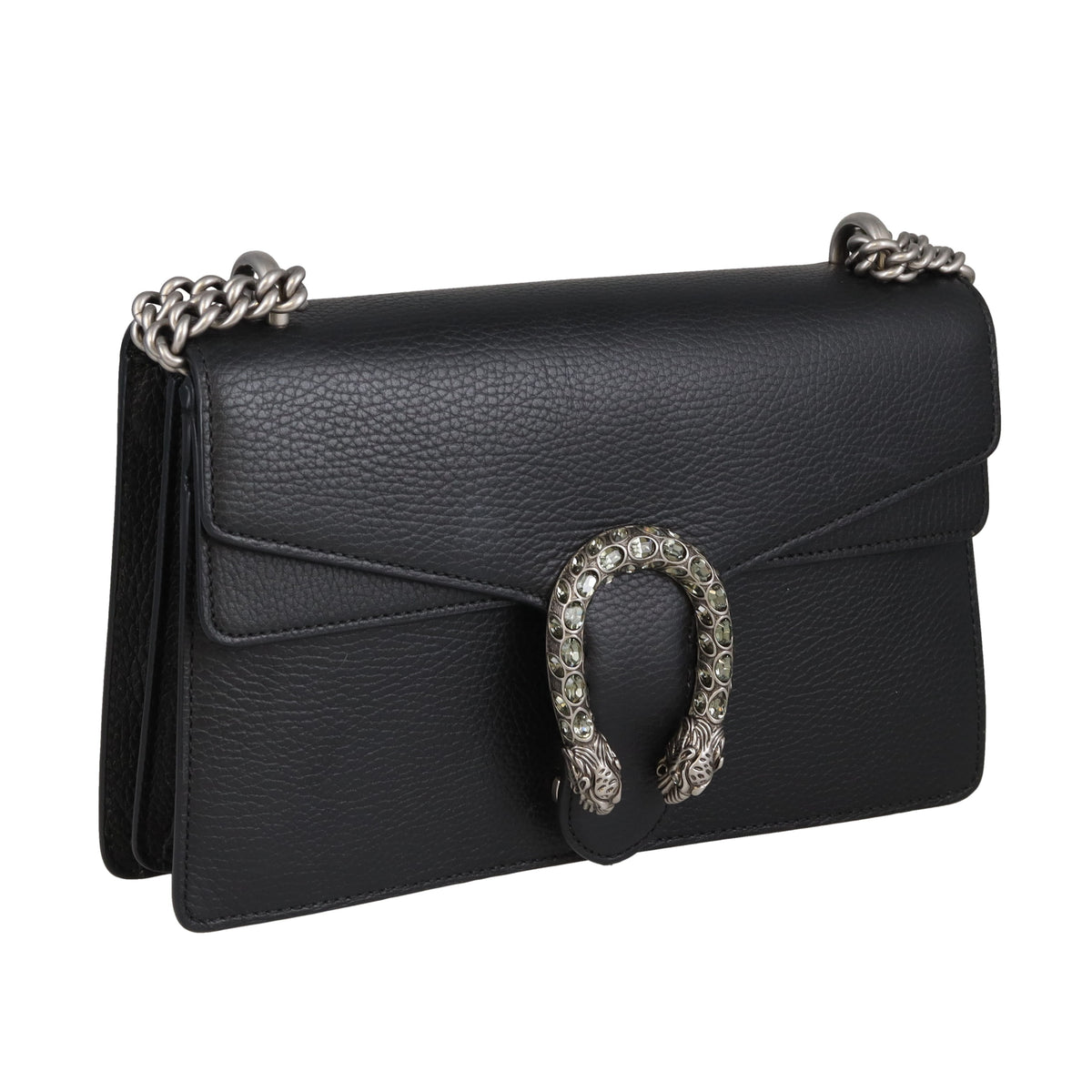 Gucci Dionysus Black Leather Crystal Closure