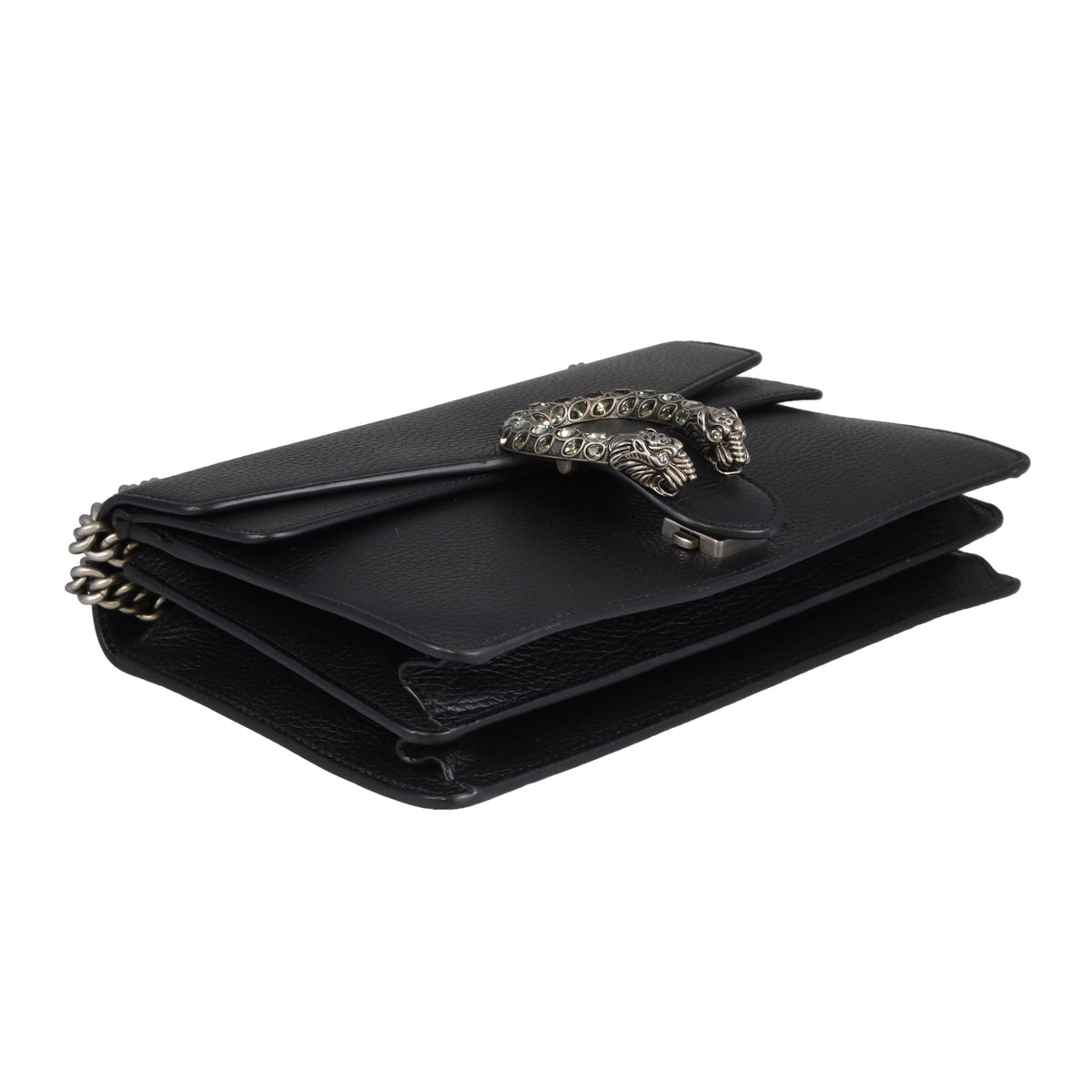 Gucci Dionysus Black Leather Crystal Closure