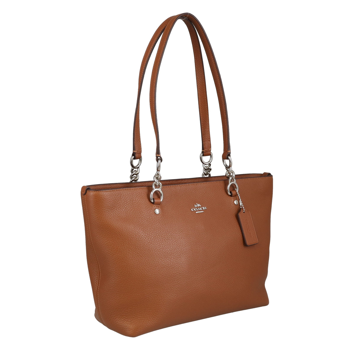 Coach Sofia Tote Small Tan Leather Silver HW