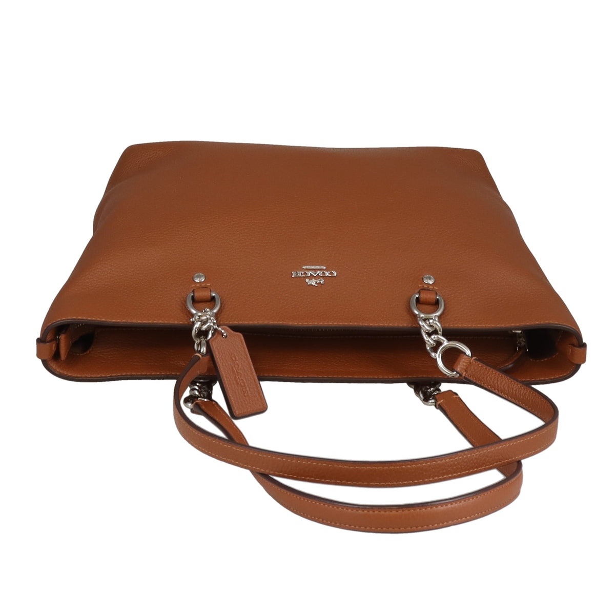 Coach Sofia Tote Small Tan Leather Silver HW