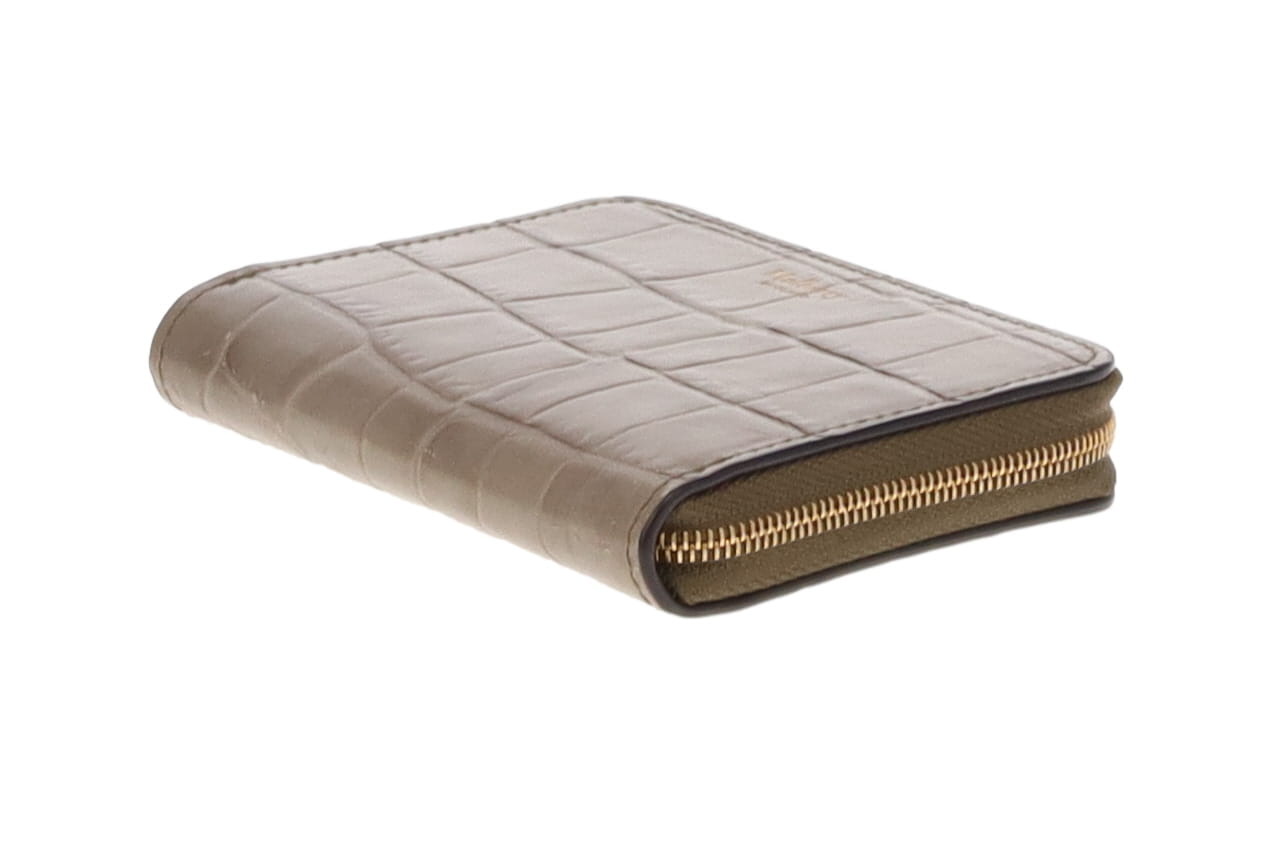 Mulberry Grey Croc Embossed Zip Around Small Coin Purse