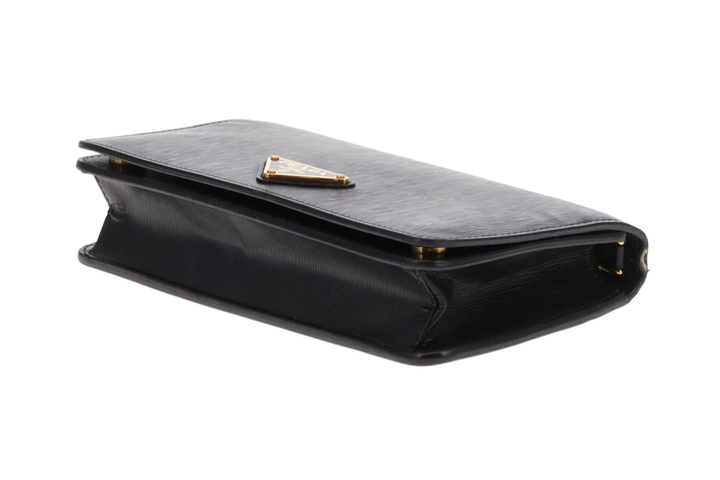 Prada Wallet Black Textured Leather Large