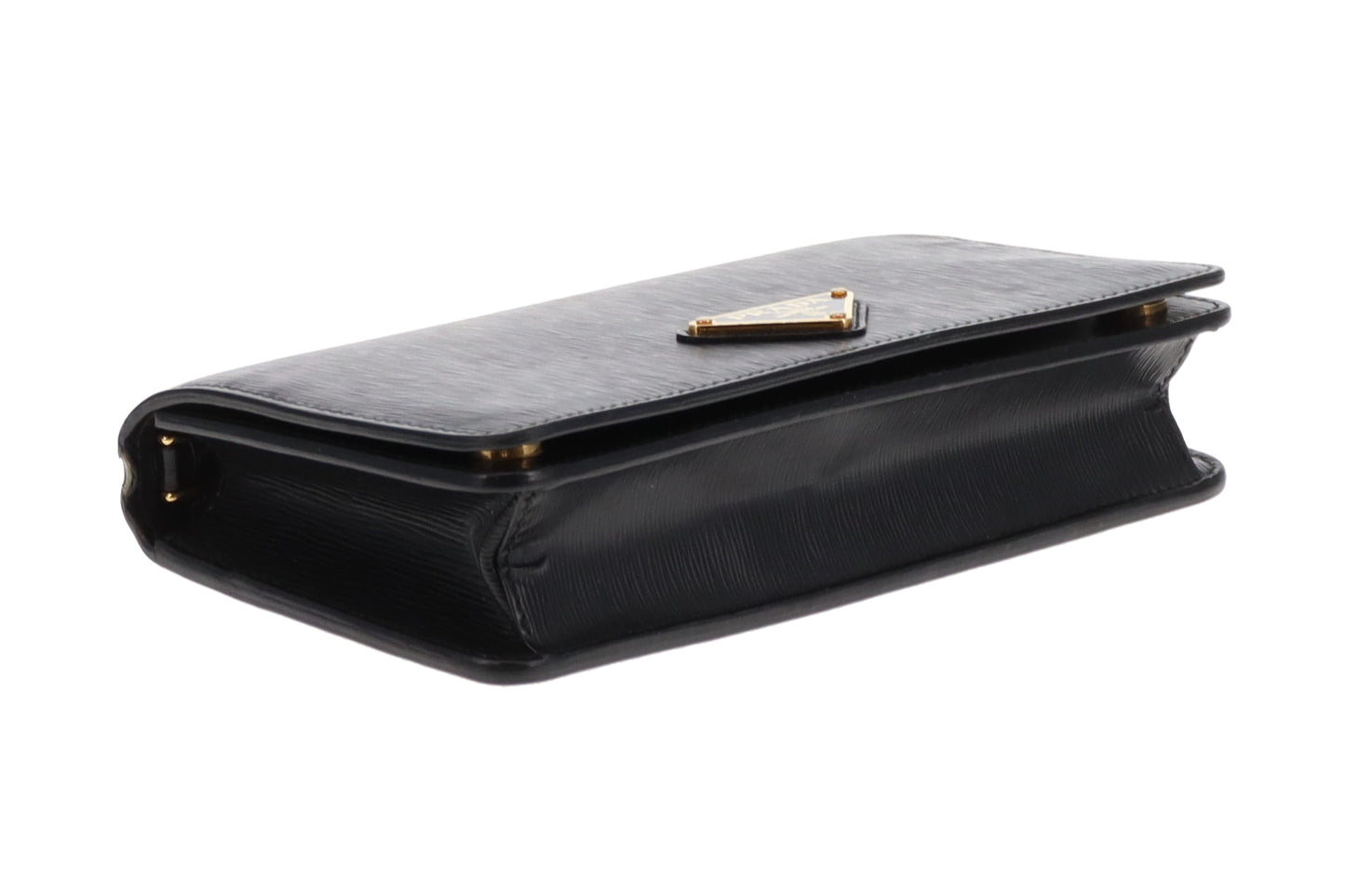 Prada Wallet Black Textured Leather Large