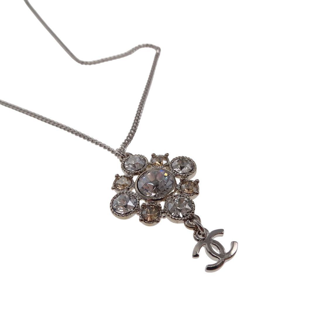 Chanel Crystal & Brown Strass Pendant On Chain 13V