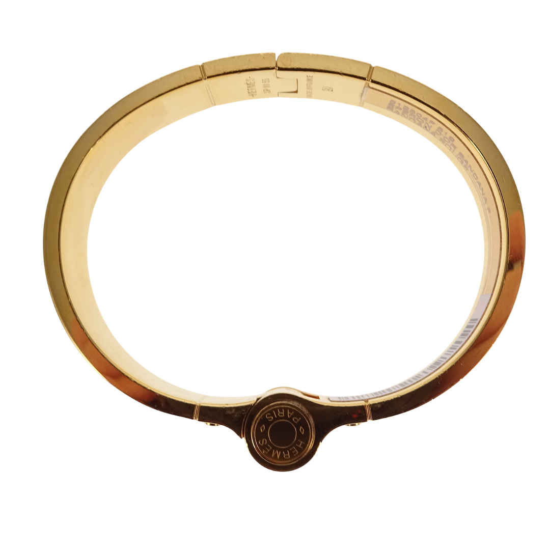 Hermes Hinged Bracelet Red Eperon D'or Bandana Rouge Enamel Gold Plated