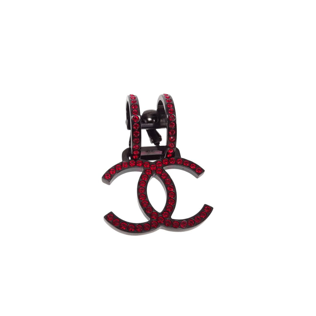 Chanel Red CC Cuff Clip On Single Earring 2017