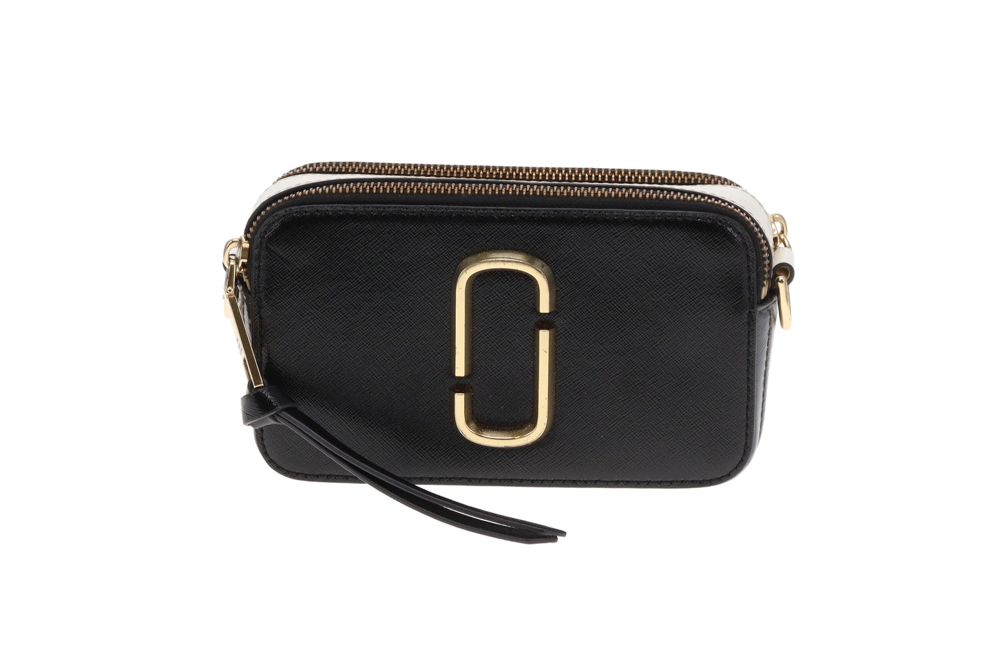 Marc Jacobs The Snapshot Grey & Black With Sparkle Logo Strap