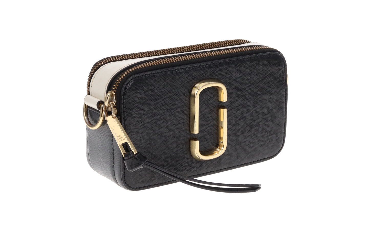 Marc Jacobs The Snapshot Grey & Black With Sparkle Logo Strap