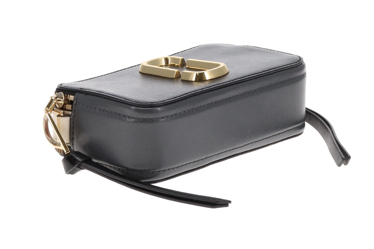 Marc Jacobs The Snapshot Grey & Black With Sparkle Logo Strap