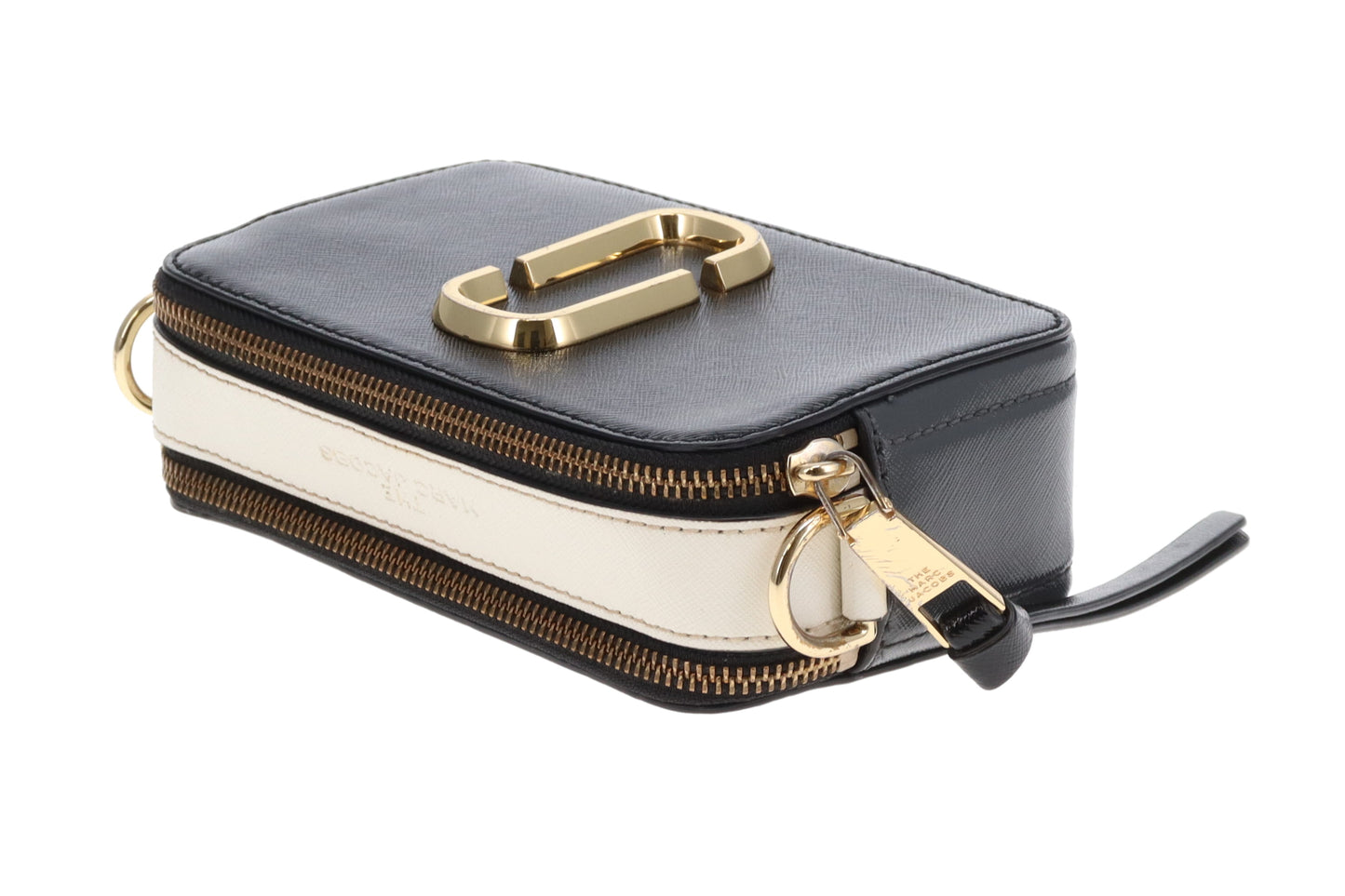 Marc Jacobs The Snapshot Grey & Black With Sparkle Logo Strap