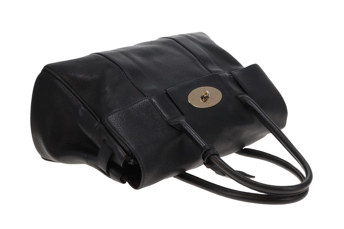 Mulberry Bayswater Black In Grained Leather And Gold Hardware