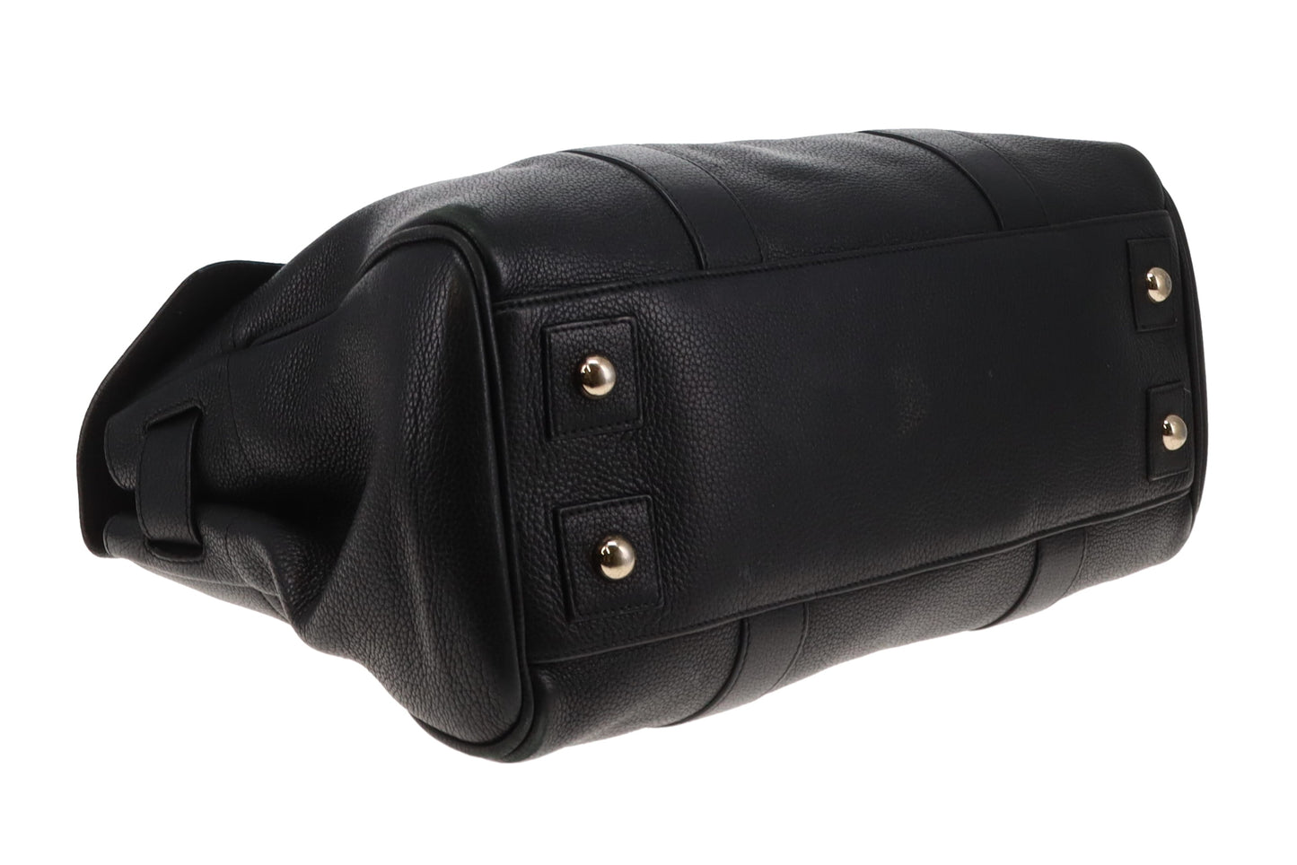 Mulberry Bayswater Black In Grained Leather And Gold Hardware