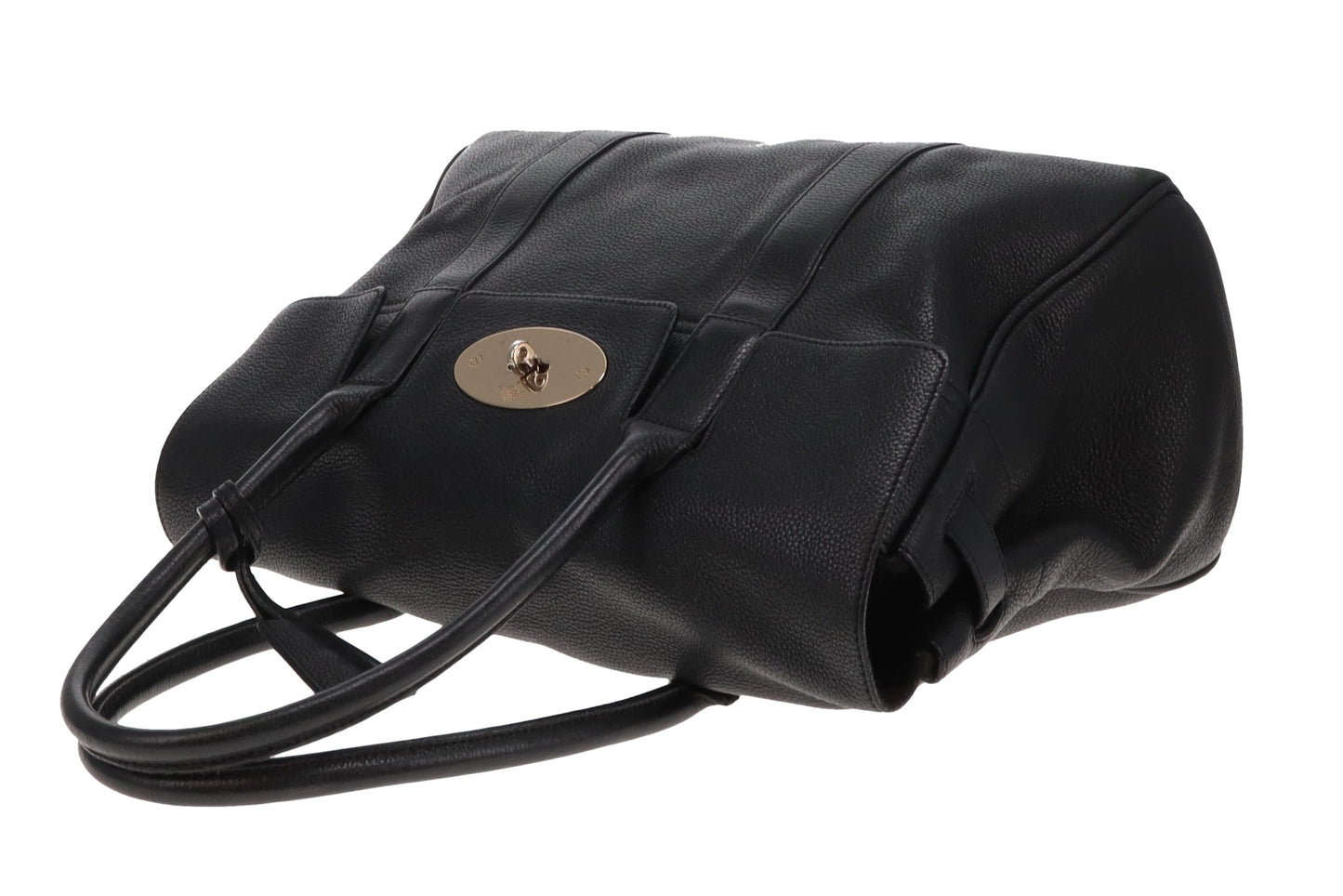 Mulberry Bayswater Black In Grained Leather And Gold Hardware