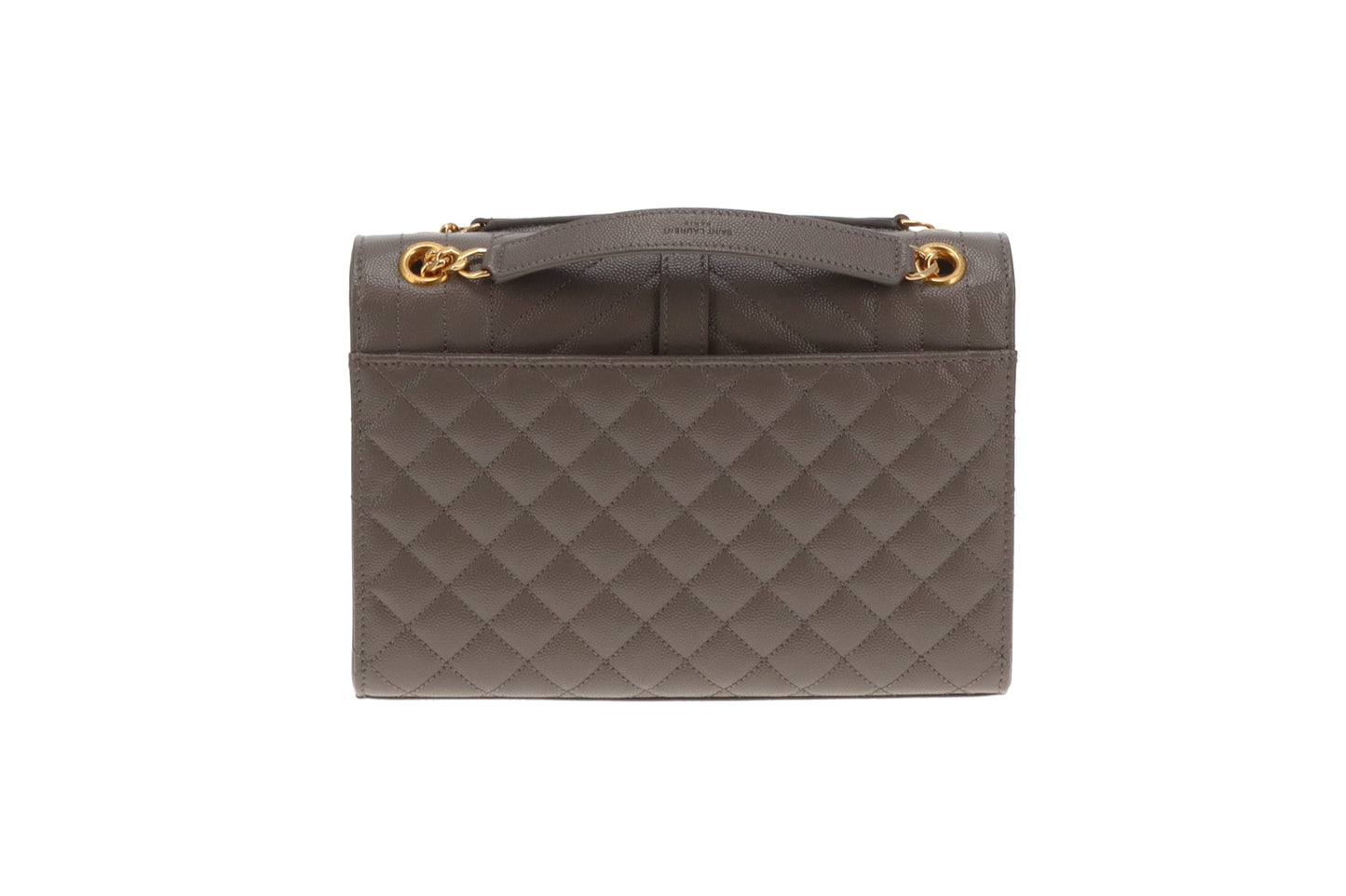 Saint Laurent Envelope Grain De Poudre Medium Grey Bag