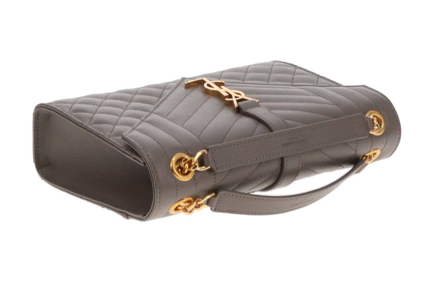 Saint Laurent Envelope Grain De Poudre Medium Grey Bag