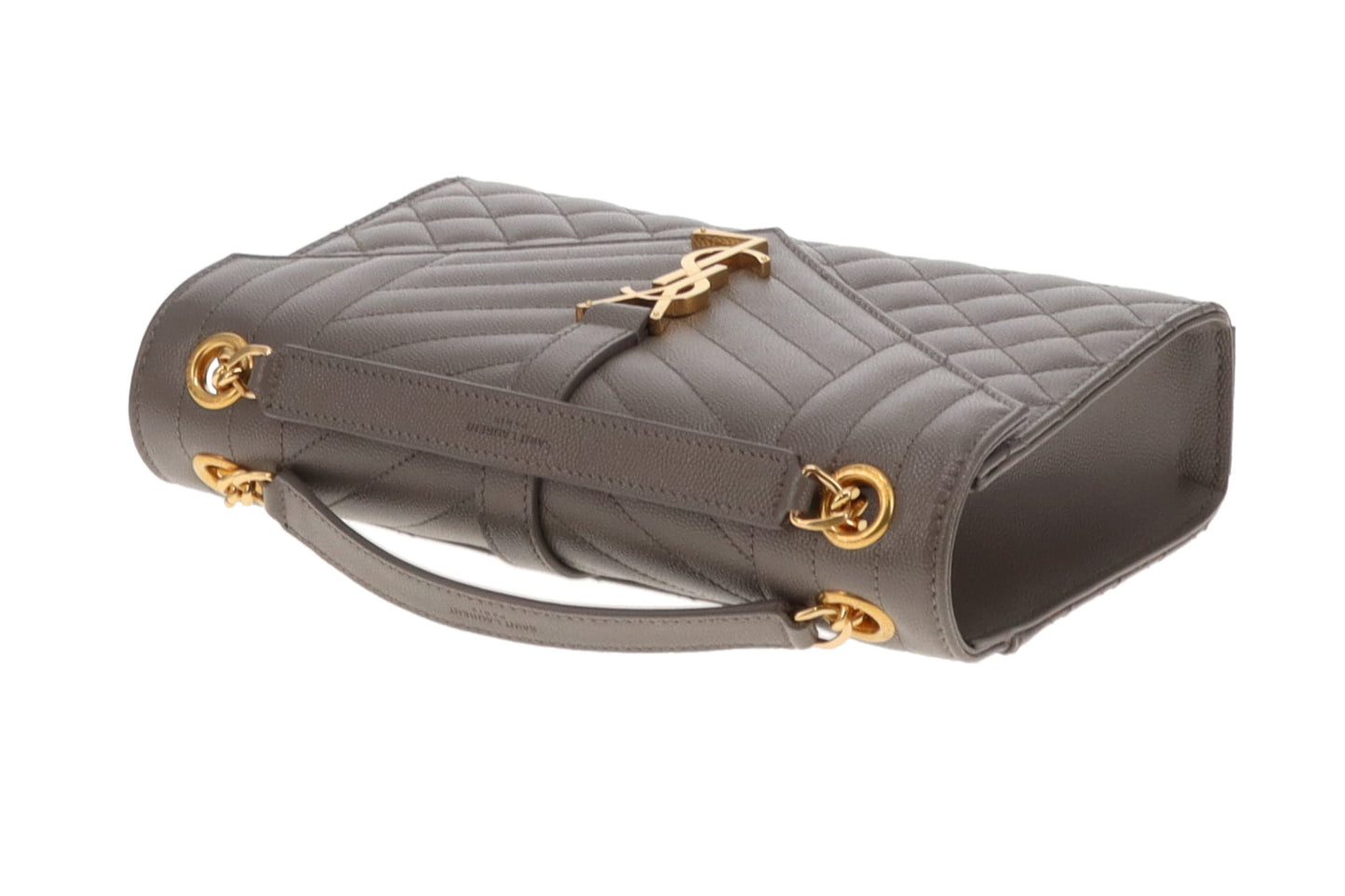 Saint Laurent Envelope Grain De Poudre Medium Grey Bag