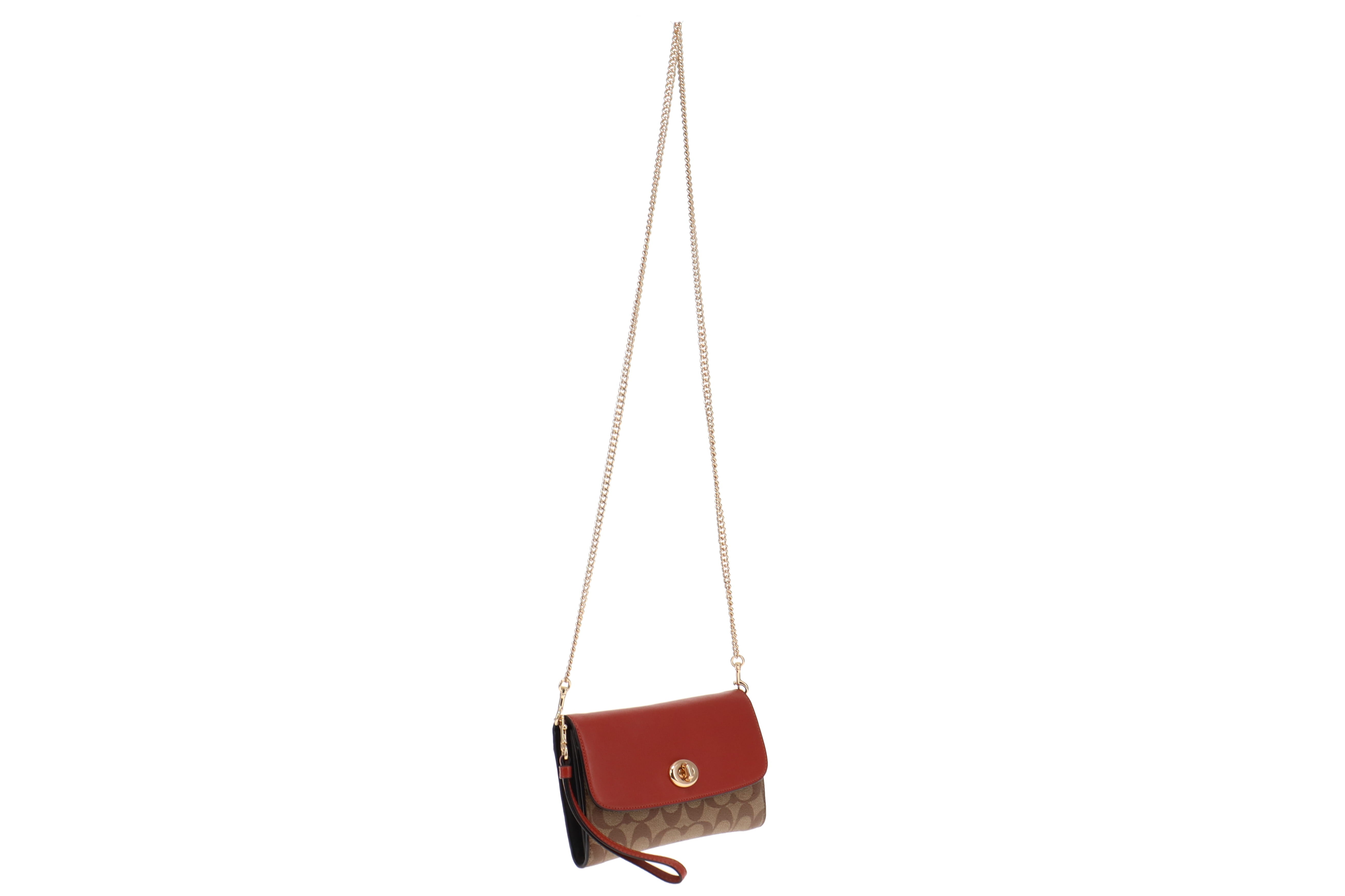 Coach signature turnlock chain tote 2025 bag