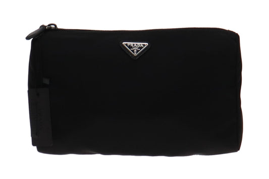 Prada Black Nylon Large Cosmetic Pouch