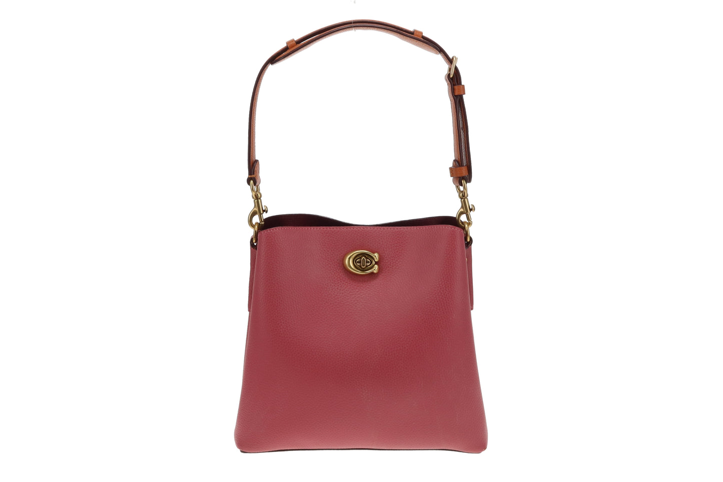 Coach Pink/Burgundy/Tan Willow Bucket Bag