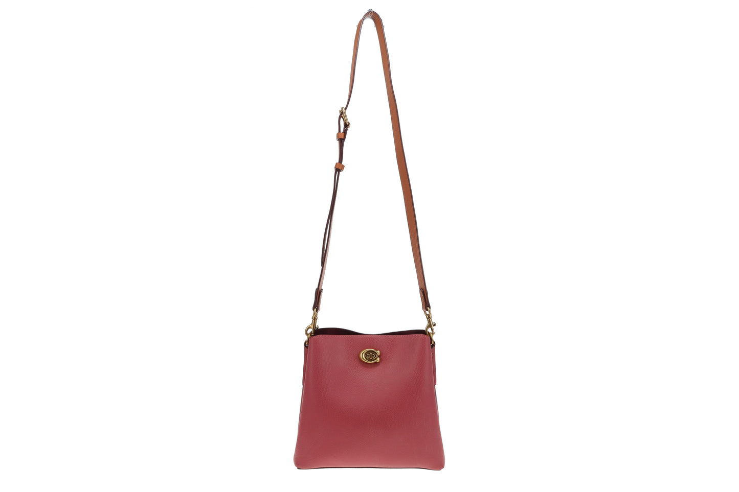 Coach Pink/Burgundy/Tan Willow Bucket Bag