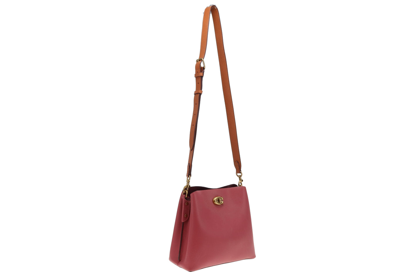 Coach Pink/Burgundy/Tan Willow Bucket Bag