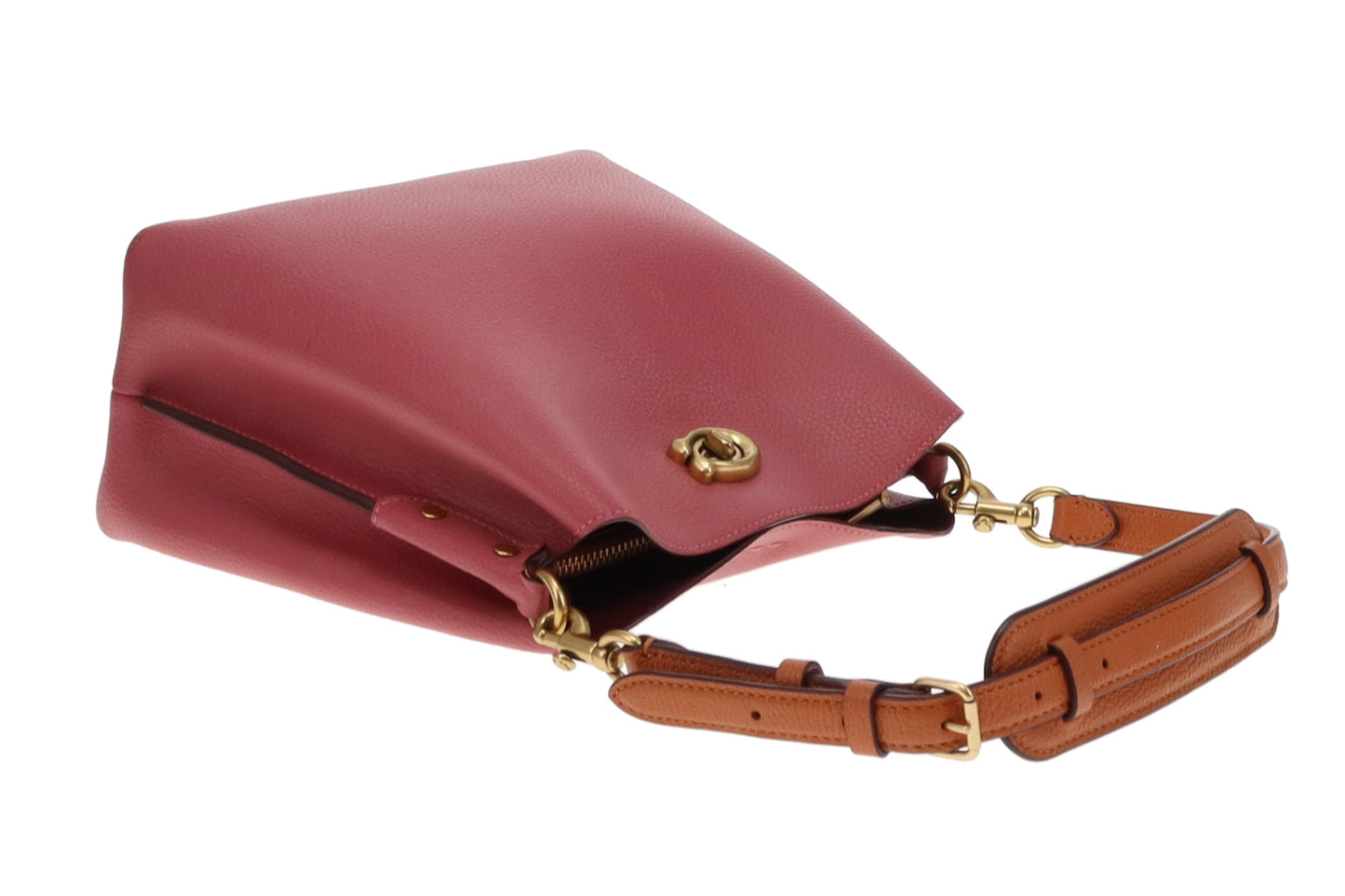 Coach Pink/Burgundy/Tan Willow Bucket Bag