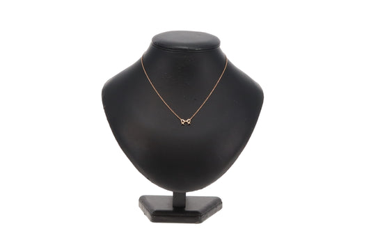 Tiffany & Co 18k Rose Gold and Diamond Double Loving Heart Pendant