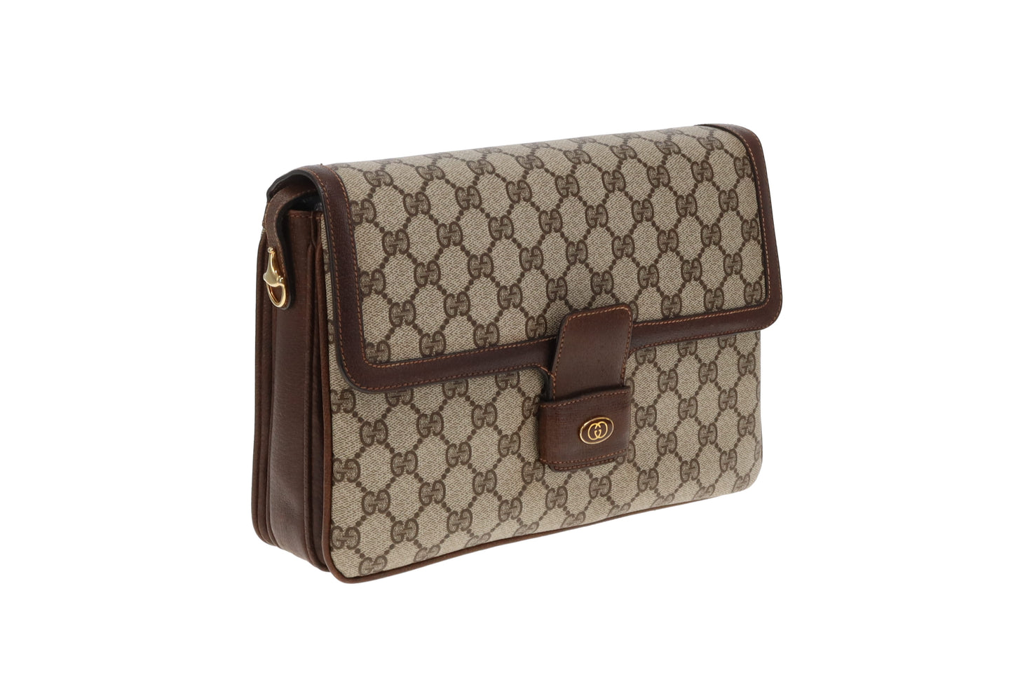 Gucci Vintage GG Supreme Large Flap Messenger Bag