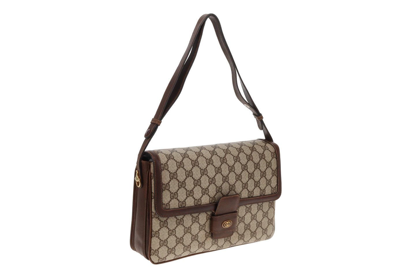 Gucci Vintage GG Supreme Large Flap Messenger Bag