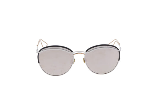 Dior White/Black DIOROUND 4U9 DC Sunglasses