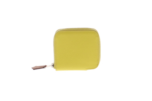 Hermes Yellow Lime Epsom Silk-in Mini Azap Coin Purse 2020