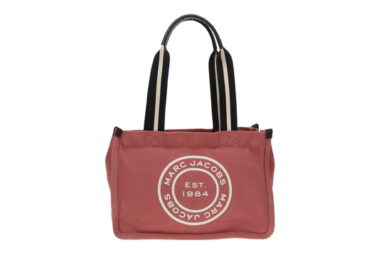 Marc Jacobs Logo Canvas Tote Bag In Dusty Rose